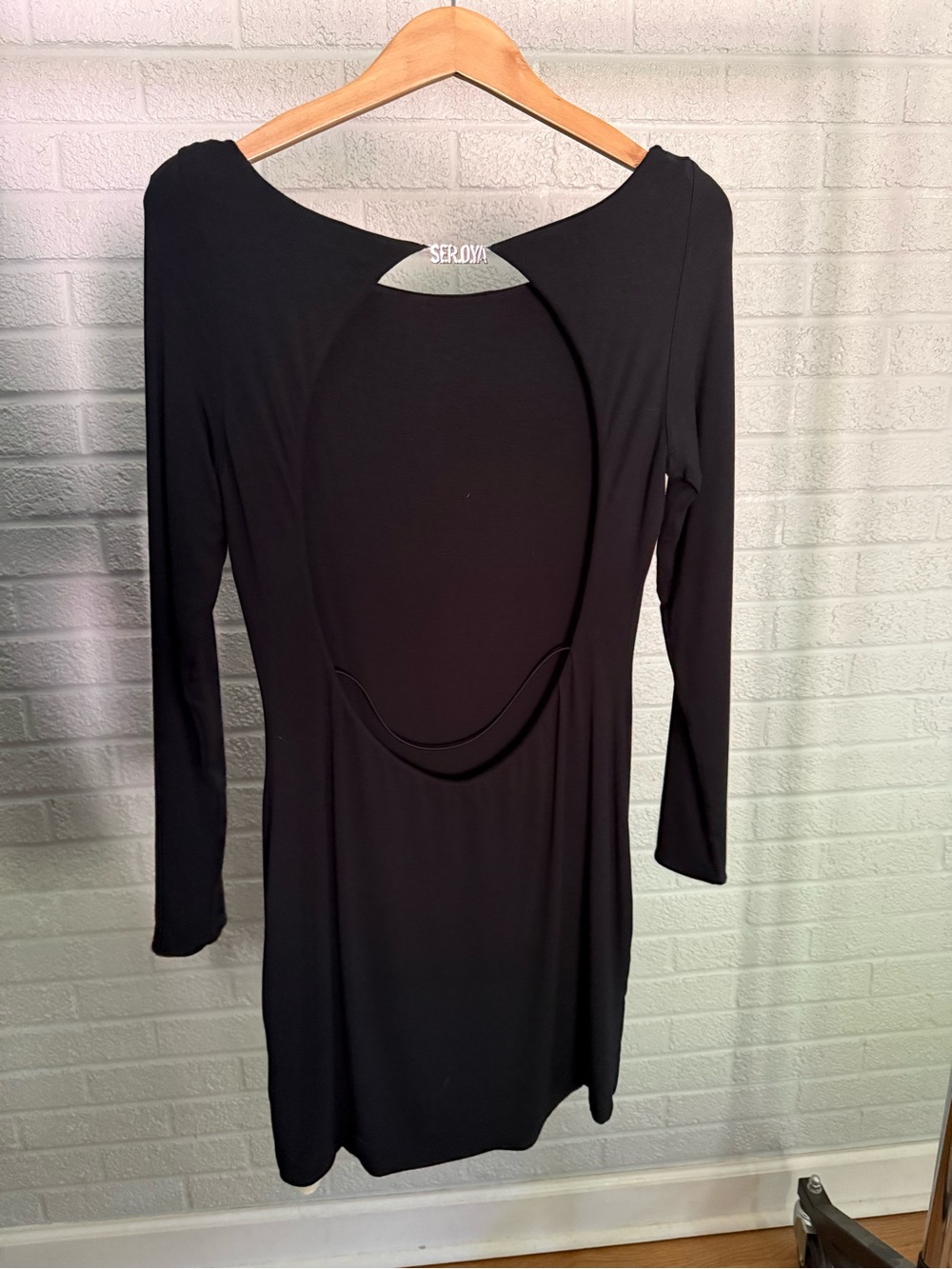 SER.O.YA Black Long-Sleeve Back-Cutout Dress - NWT